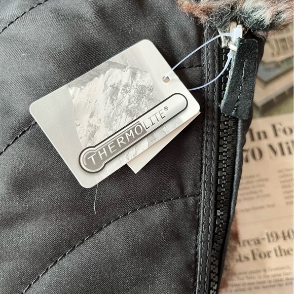 Lands End Black Winter Boots NWT Faux Fur Lined - Picture 6 of 10